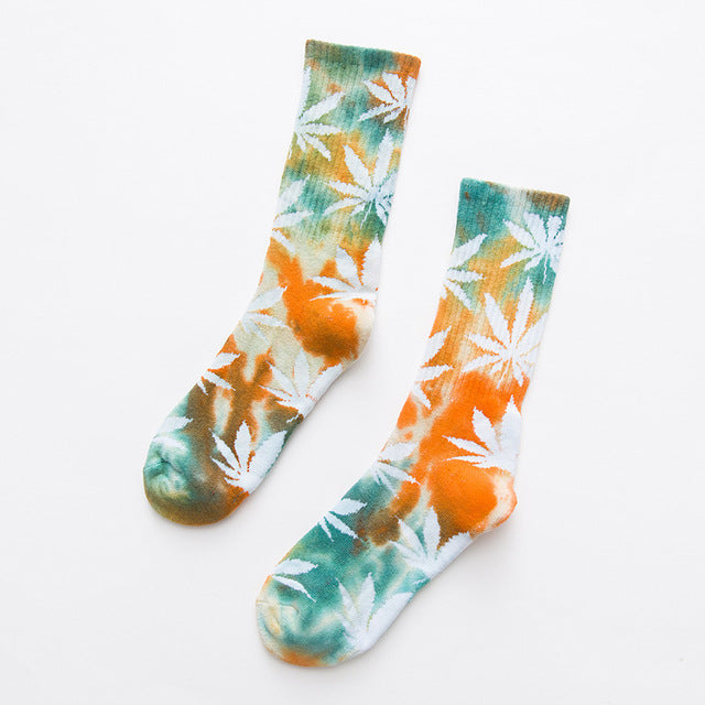 Maple Leaves Men Colorful Cotton Socks