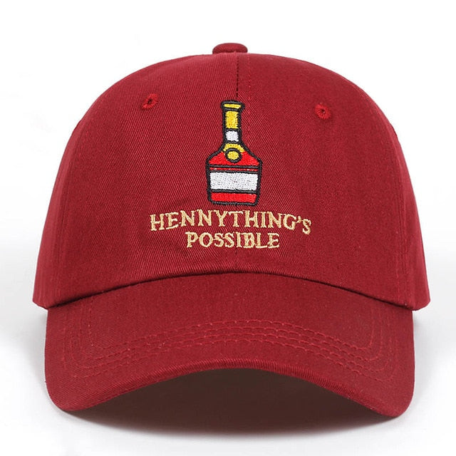 Hennythings Possible bottle embroidery Baseball Cap adjustable snapback