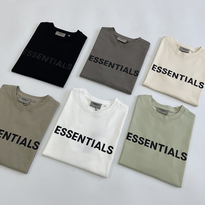 ESSENTIALS Double Thread Chest Letter High Street Short Sleeve T shirt