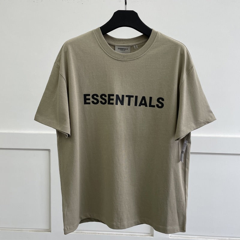 ESSENTIALS Double Thread Chest Letter High Street Short Sleeve T shirt