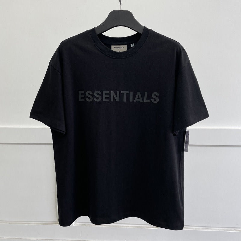 ESSENTIALS Double Thread Chest Letter High Street Short Sleeve T shirt