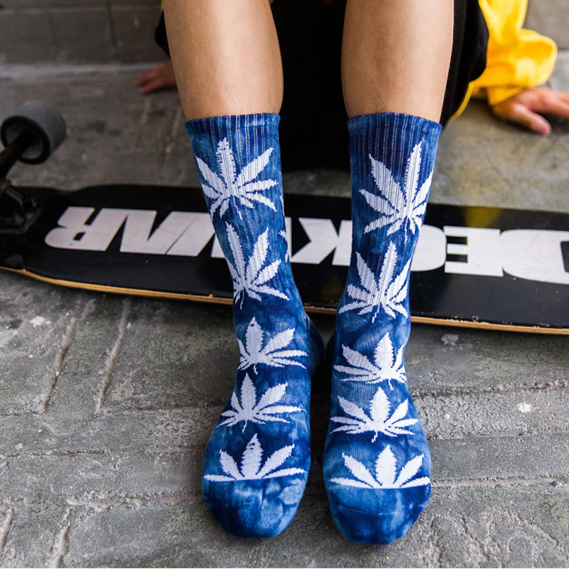 Maple Leaves Men Colorful Cotton Socks