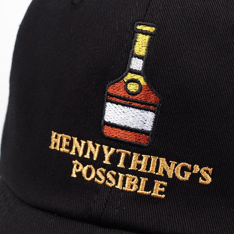 Hennythings Possible bottle embroidery Baseball Cap adjustable snapback