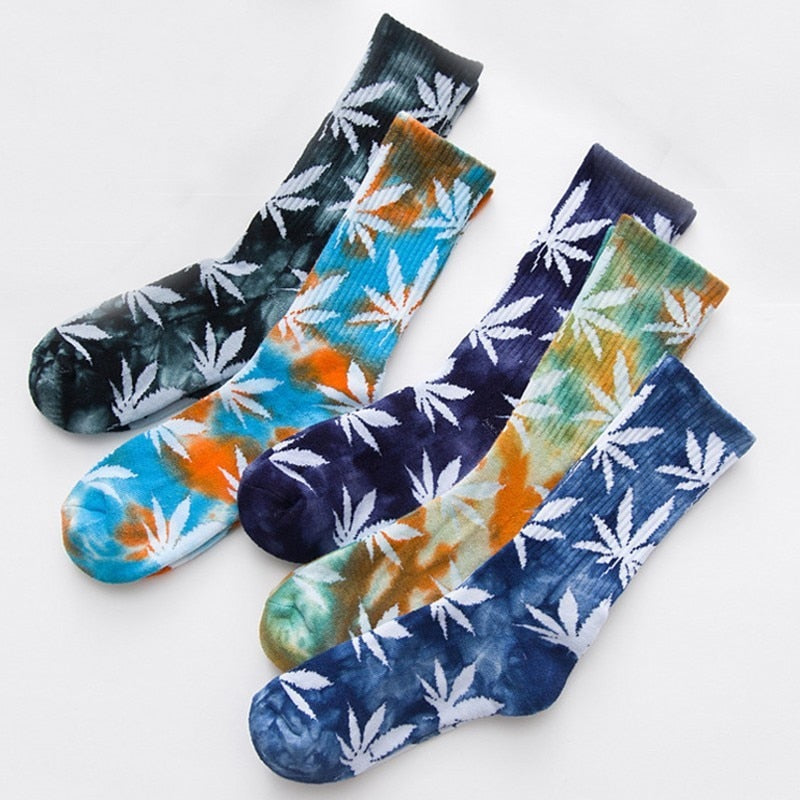 Maple Leaves Men Colorful Cotton Socks