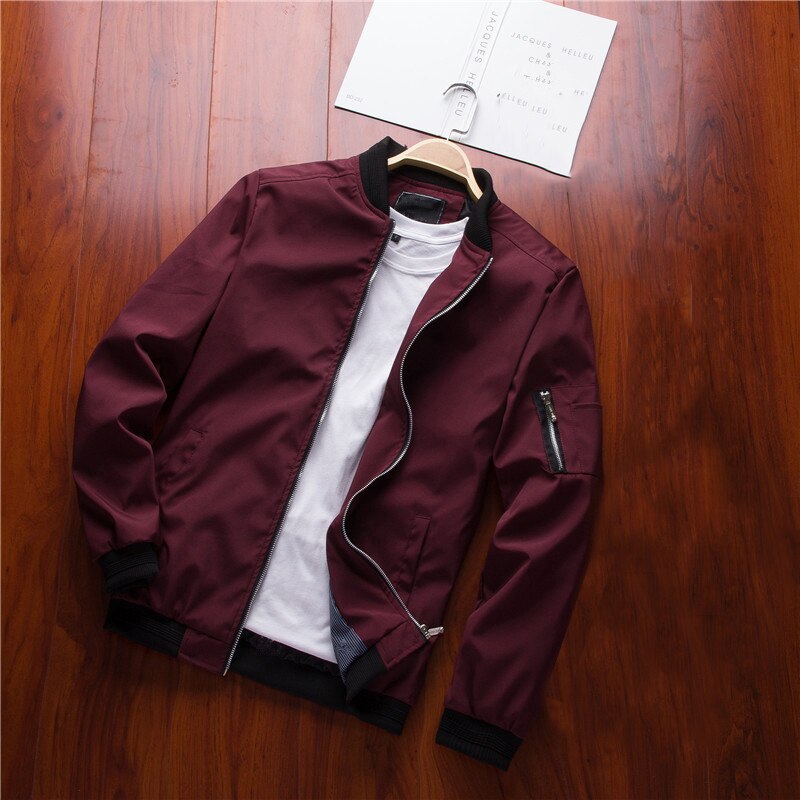 Men's Bomber Zipper Jacket Male Casual Streetwear Hip Hop Slim Fit Pilot Coat Men Clothing