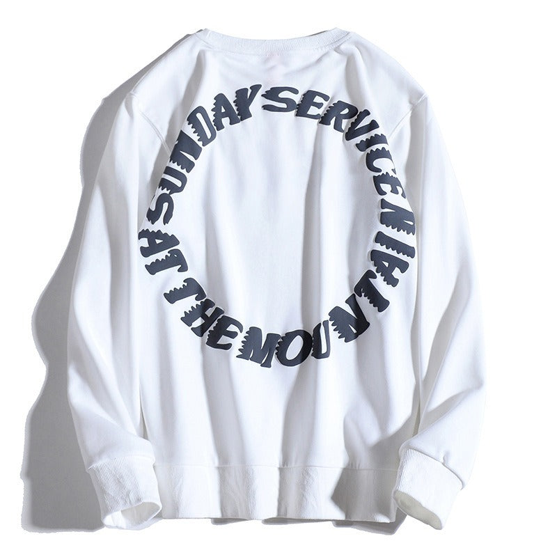 Kanye Kanye Retro Letter Loose Round Neck Sweater