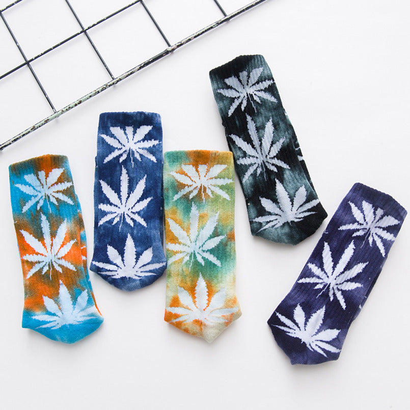 Maple Leaves Men Colorful Cotton Socks