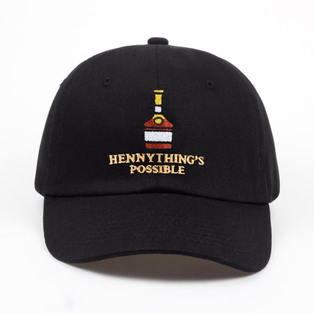 Hennythings Possible bottle embroidery Baseball Cap adjustable snapback