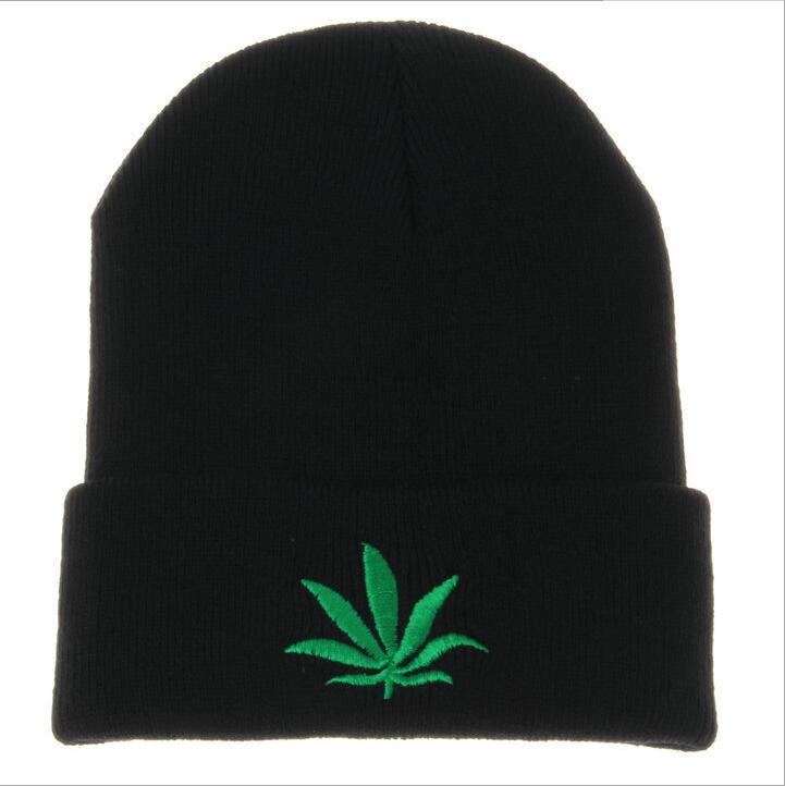 Black Weed Leaf Beanie